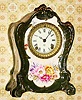 C.1910, Ansonia, Royal Bonn, La Pau, porcelain china clock, 8-day time and strike.