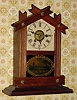 C.1883, Seth Thomas Clock Co., "Rustic", 30-hour time/alarm cottage timepiece.