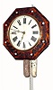 C.1870, German, 30-hour time and strike "wag" wall clock.