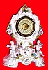 C.1890, German, 30-hour porcelain timepiece with dome and base.
