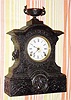 C.1860, William L. Gilbert Clock Co., 8-day time/strike cast case mantel clock.