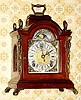 C.1975, German, Wuba, 8-day time/strike lever movement miniature bracket clock, with rolling moon and bib-bam strike.