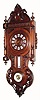 C.1890, French, 8-day time and strike thermometer, barometer cartel clock.