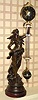 C.1890, French, Patinated Spelter Swinging Mystery timepiece or "swing clock", 8-day, "Brise d Automne".