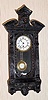 C.1870, German, Gustav Becker, Mini 8-day 'R-A', black composition case in Alt Deutsch design.