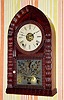C.1845, Forestville Manufacturing Co., (J.C. Brown) 8-day time/strike/alarm full ripple beehive shelf clock.
