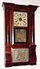 C.1845, Forestville Manufacturing Co., 8-day time/strike mahogany column and cornice shelf clock.