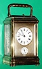 C.1890, Margaine for Breguet ( and Fils) French Brass Cased Carriage clock, 5 minute repeat with alarm, in a gorge case, and with engraved top glass, serial No. 6318.