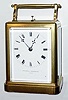 C.1835-40, French, Promoli and Hausburg retailers of possible Garnier carriage clock, one piece brass case with lifting panel at rear for access, and winding /setting through shutter.