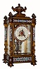 C.1900, French, Brass and Cloisonne 4-Glass mantel regulator with 2-vial mercury pendulum