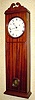C.2001, Foster S. Campos, Pembroke, Mass, New England coffin timepiece reproduction, 1-wt, 8-day, mahogany case.