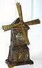 C.1885, French Windmill Automaton, an 8-day platform time movement and a separate spring motor above that powers the veins of the fan.