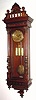 C.1885, Austrian, 3-Weight Grand Sonnerie wall clock in walnut, with carved 3/4 columns (are almost full except for where they mount to the door).