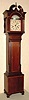 Mid 20th Century Walnut with inlays grandmother clock, with early 20th century small barrel shorter drop movement with rocking ship.