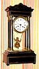 C.1890, French, Swinging Girl Portico clock, 8-day time and bell strike (cast girl in dress swings front to back).