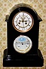 C.1890, Japy Freres, 8-day time and bell strike double dial perpetual calendar clock.
