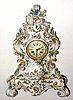 C.1890, French, Feiance Pottery Clock, with 8-day bell strike movement and porcelain dial.