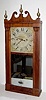 C.1825, Jerome, Darrow and Co., 30-hour time/strike wood movement reeded pilaster and scroll top shelf clock.