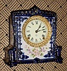 C.1910, Ansonia TITAN, porcelain china mantel clock, 8-day gong strike.