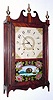 C.1828, Chauncey Ives, 30-hour time/strike wood movement pillar and scroll shelf clock.