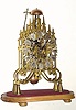 C.1975, Spanish, Marton and Gain, 2-fusee, full striking skeleton clock, less dome.