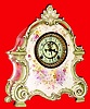 C.1900, Ansonia Clock Co., "La Bretagne", 8-day time/strike porcelain mantel clock.