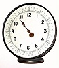 C.1930, One Hand Clock Co., Warren, PA, timepiece with largest 10.5" dial,, with 720 minute divisions around the circumference of the dial.