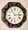 C.1853, Litchfield Mfg, Litchfield, Conn, gallery clock with papier-m and acirc;che surround and with large spring movement with Sulley patent balance escapement.