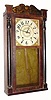 C.1832, Jeromes and Darrow, 30-hour time/strike wood movement half column and splat shelf clock.