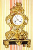 C.1840, French, 8-day time/strike silk thread suspension mantel clock, gilt repousse case.