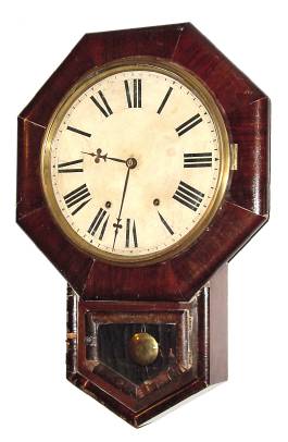 C.1901, Ansonia Clock Co., "12-Inch Drop Octagon - R.C.", 8-day time and gong strike wall clock. — Antique Clocks Price Guide