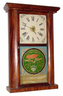C.1835, C. and N. Jerome? (no label, but most likely a Jerome), 30-hour time/strike round side shelf clock. — Antique Clocks Price Guide