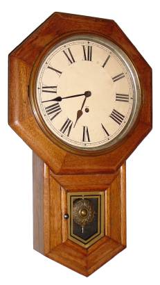 C.1910, Sessions Clock Co., CLINTON, oak cased 8-day drop octagon timepiece. — Antique Clocks Price Guide