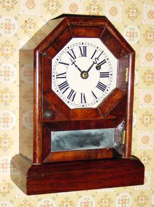 C.1868, Seth Thomas, Thomaston, COTTAGE D, 1-Day, time only mini cottage clock, in mahogany. — Antique Clocks Price Guide