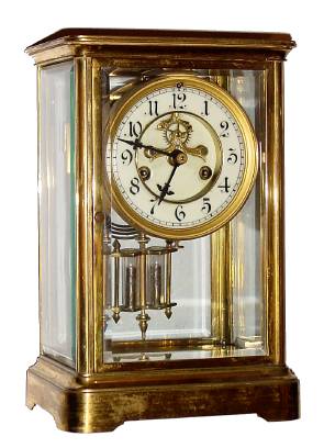 C.1910, Waterbury Clock Co., "Toulon", 8-day time and gong strike crystal regulator. — Antique Clocks Price Guide