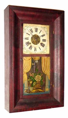 C.1845, Atkins and Porter, Bristol, Conn, 30 Hour OG, 2-weight, 1-day in mahogany with W. B. Fenn tablet. — Antique Clocks Price Guide