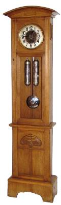 C.1920, German, Hamburg American, Oak cased tall clock, 2-weight, 8-day, as-found. — Antique Clocks Price Guide