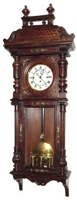 C.1875, German, Gustav Becker, 3-Wt, Grand Sonnerie, Vienna Regulator, in a double door style case with original top. — Antique Clocks Price Guide