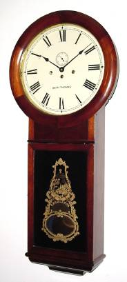C.1980, Seth Thomas (Div Talley Industries), Triple Chime wall clock in a mahogany case styled like the famed No. 2 Regulator. — Antique Clocks Price Guide