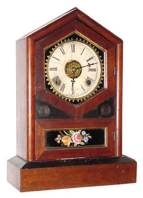 C.1875, Jerome and Co., (New Haven Clock Co.), 8-day time/strike/alarm mantel clock. — Antique Clocks Price Guide