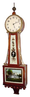 A C.1830 American Banjo Movement, now in a modern home made banjo case. — Antique Clocks Price Guide