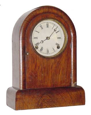 C.1879, William L. Gilbert Clock Co., "Round Top", 8-day time/strike mantel clock. — Antique Clocks Price Guide