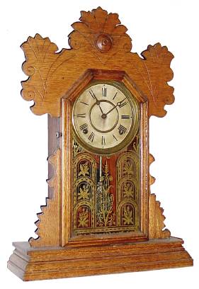 C.1915, E. Ingraham and Co., 8-day time/strike gingerbread clock. — Antique Clocks Price Guide