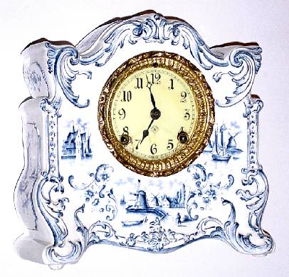 C.1904, Ansonia Clock Co., "Mahopac", 8-day time/strike porcelain mantel clock. — Antique Clocks Price Guide