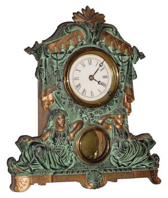 Mixed Lot (still nice), American Clock Co, NY cast front clock, now with Welch, 8-day striking movement and fancy gong. — Antique Clocks Price Guide