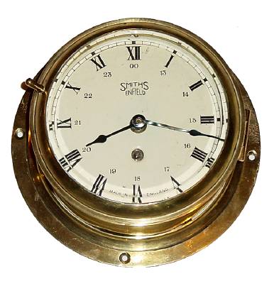 C.1985, India, reproduction 30-hour ships timepiece, copied from English original. — Antique Clocks Price Guide