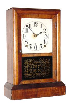 C.1870, Seth Thomas Clock Co., 8-day time/strike cottage clock, as-found. — Antique Clocks Price Guide