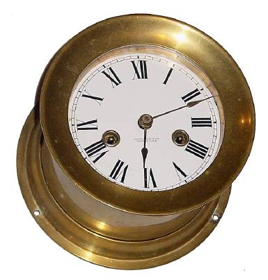 C.1915, Waterbury Clock Co., "Ship's Bell No. 1", 8-day time/strike Ship's bell clock. — Antique Clocks Price Guide