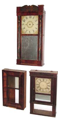 C.1845, Large box Lot of 1 clock and 2 cases. — Antique Clocks Price Guide