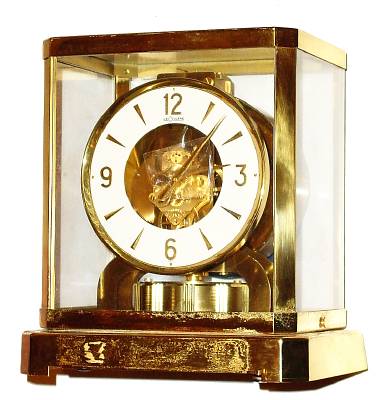 C.1964, LeCoultre, Atmos Parts, Serial No. 170729, not running, case base bent. — Antique Clocks Price Guide